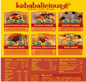 Kebabalicious Menu